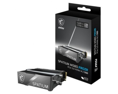 MSI SPATIUM M580 PCIe 5.0 NVMe M.2 FROZR 2TB unidad de estado sólido PCI Express 5.0 3D NAND (Espera 4 dias)