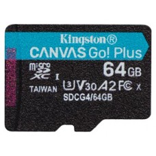 Kingston Technology 64GB microSDXC Canvas Go Plus Gen4 200R A2 U3 Paquete individual sin ADP (Espera 4 dias)