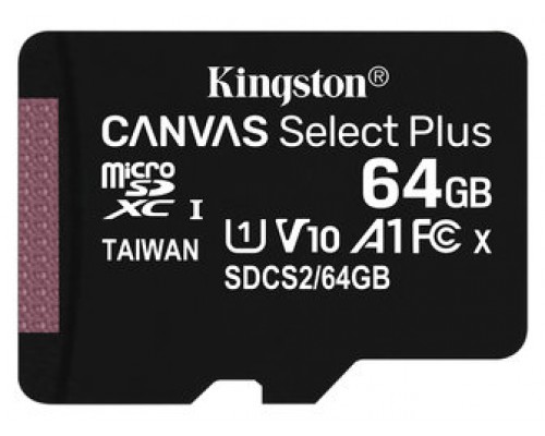 Kingston Technology Canvas Select Plus memoria flash 64 GB SDXC Clase 10 UHS-I (Espera 4 dias)