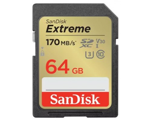 SanDisk Extreme 64 GB SDXC UHS-I Clase 10 (Espera 4 dias)