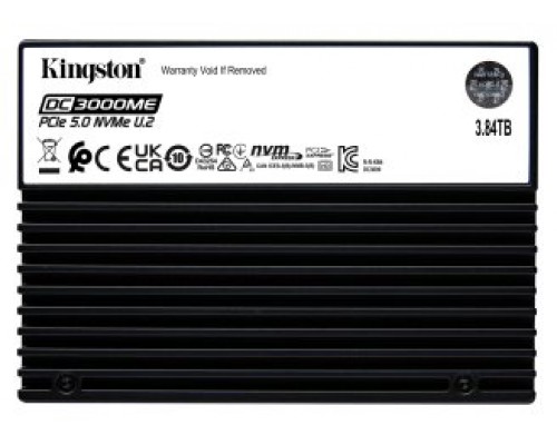 Kingston Technology 3,84TB DC3000ME U.2 PCIe 5.0 NVMe TCG Opal SSD para empresas (Espera 4 dias)