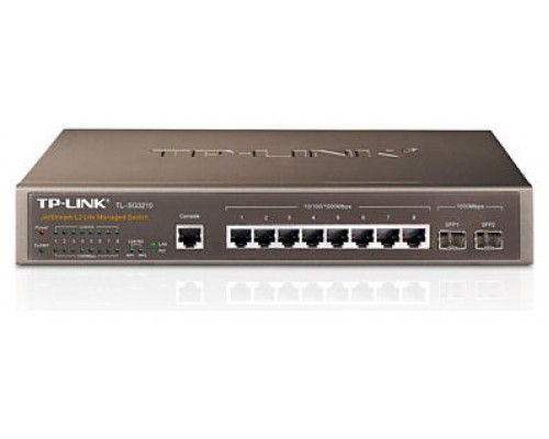 SWITCH GESTIONABLE L2 TP-LINK SG3210 8P GIGA CON 2P