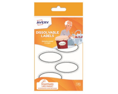 PAQUETE 18 ETIQUETAS DISOLUBLES EN AGUA 55X92MM AVERY SOLUB18-UK (Espera 4 dias)