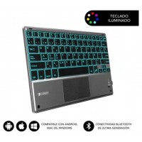 SUBBLIM Teclado Bluetooth Smart Backlit BT Keyboard Touchpad Grey (Espera 4 dias)