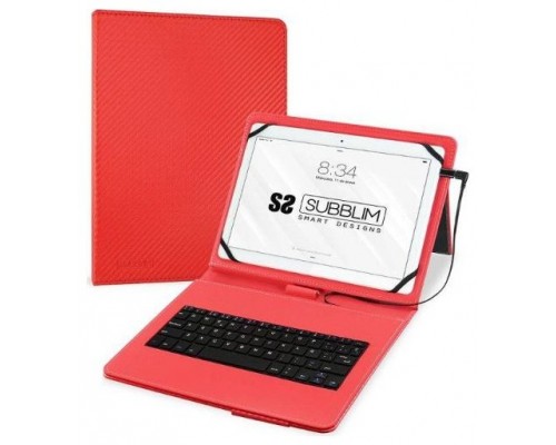 SUBBLIM Funda con Teclado Micro USB - USB C KEYTAB PRO USB 10,1" Red (Espera 4 dias)