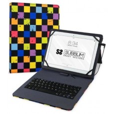 FUNDA + TECLADO TABLET KEYTAB USB 10.1"" SQUARES SUBBLIM (Espera 4 dias)