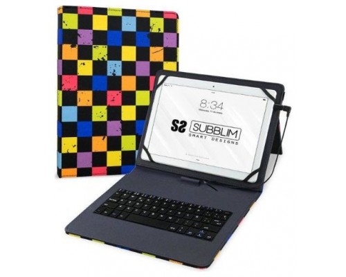 FUNDA + TECLADO TABLET KEYTAB USB 10.1"" SQUARES SUBBLIM (Espera 4 dias)