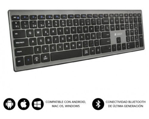 TECLADO SUBBLIM KEYBOARD BLUETOOTH PURE EXTENDED GREY