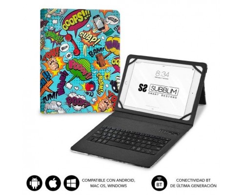 FUNDA + TECLADO TABLET KEYTAB PRO BT TRENDY COMIC SUBBLIM (Espera 4 dias)