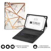 SUBBLIM Funda con Teclado Keytab Pro BT Trendy Marmol Blanco (Espera 4 dias)