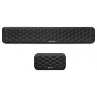 SUBBLIM Pack ERGO AIRPADDING Negro, Reposamuñecas Teclado + Ratón, Espuma viscoelástica 65 D, Tejido AirMesh transpirable, Base antideslizante, Diseño ergonómico para oficina y gaming (Espera 4 dias)