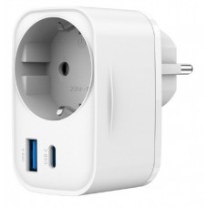 CARGADOR RAPIDO GEMBIRD USB DE 2 PUERTOS CON TOMA DE CA DE PASO 20 W BLANCO-1421 CARGADOR RAPIDO GEMBIRD USB DE 2 PUERTOS CON TOMA DE CA DE PASO 20 W BLANCO
