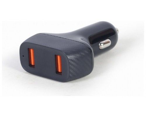 CARGADOR RA?PIDO DE COCHE USB GEMBIRD DE 2 PUERTOS, QC3.0, 36 W, NEGRO