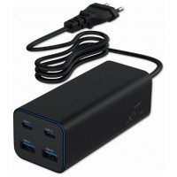 CARGADOR RAPIDO GEMBIRD USB POWERDELIVERY GAN DE 4 PUERTOS 100 W NEGRO-1425 CARGADOR RAPIDO GEMBIRD USB POWERDELIVERY GAN DE 4 PUERTOS 100 W NEGRO