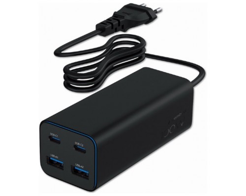CARGADOR RAPIDO GEMBIRD USB POWERDELIVERY GAN DE 4 PUERTOS 100 W NEGRO-1425 CARGADOR RAPIDO GEMBIRD USB POWERDELIVERY GAN DE 4 PUERTOS 100 W NEGRO
