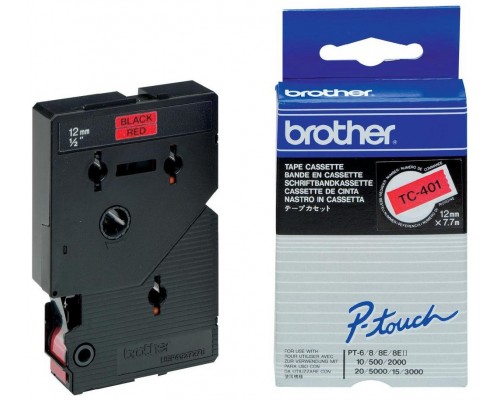 BROTHER Cinta laminada rojo/negro 12mm