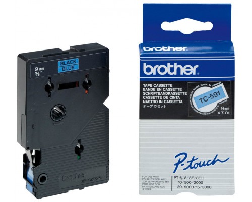 BROTHER Cinta laminada azul/negro 9mm