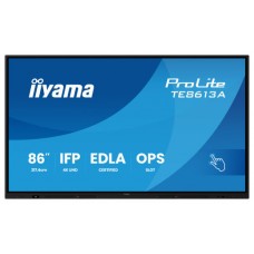 PANTALLA INTERACTIVA 86" EDLA, ANDROID 14, 8/128GB UHD IPS, MM 2X 20W  + 20W SUBWR, 2X HDMI, DP , 2X USB-C,  450CD/M, HORIZ , MEDIA PLAY USB PORTS, ANTIGLARE, LAN, RS232C, IIWARE WIFI-6/BT 5.0, OPS SLOT, VESA 400X400 (MOUNT INCLUDED) (TE8613A-B1AG) (