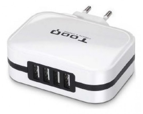 Tooq Cargador de Pared 4x USB 2.0 - Tecnologia AI -