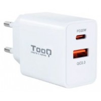 CARGADOR USB-C/PD TOOQ PARED 20W USB-A/QC 18W BLANCO