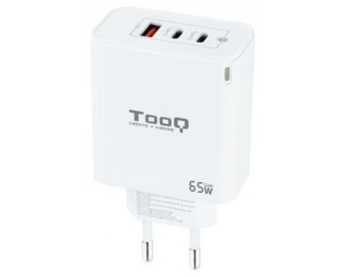 CARGADOR USB-C TOOQ PARED GAN 2USB-C/PD + USB-A/QC 65W