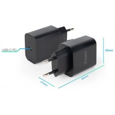 Tooq Cargador pared USB-C PD3.0 20W Negro