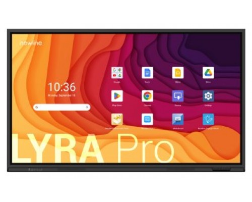 NEWLINE MONITOR INTERNATIVO LYRA PRO (TT-8623QA) 86",ANDROID 13, GOOGLE EDLA, MULTI USUARIO, ALTAVOCES 2X20W, WIFI 6 + BL, USB-C 65W, 8GB Y 128GB, 20 PT, 4K, NEWLINE APPS, OPS PC OPCIONAL, 3 AÑOS DE GARANTIA ON SITE (Espera 4 dias)