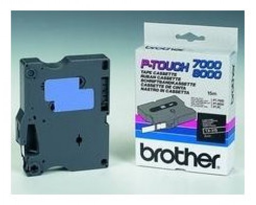 BROTHER Cinta laminada Negro / blanco 6 mm