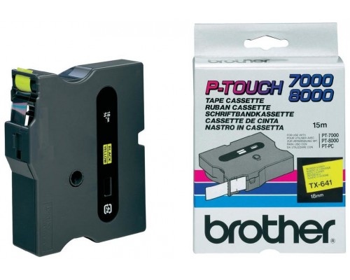 BROTHER Cinta laminada Amarillo / negro 18 mm