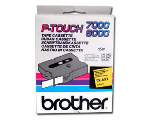 BROTHER Cinta laminada amarillo/negro 24mm, 15m