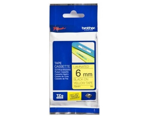 BROTHER Cinta laminada amarillo/negro 6mm