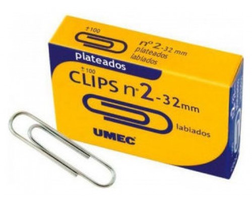 CAJA 100 CLIP PLATEADO 32MM U200700 UMEC (MIN10) (Espera 4 dias)