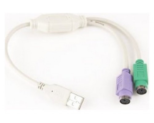 CABLE ADAPTADOR GEMBIRD USB MACHO A 2x  PS2 HEMBRA BLANCO