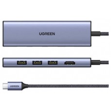 Ugreen 20956A hub de interfaz USB Tipo C 5000 Mbit/s Plata (Espera 4 dias)-1053 Ugreen 20956A hub de interfaz USB Tipo C 5000 Mbit/s Plata (Espera 4 dias)