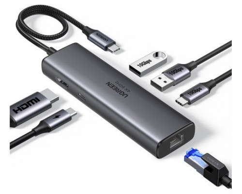 Ugreen REVODOK 6-IN-1 4K@60HZ HDMI ETH DOCK Acoplamiento Base Gris (Espera 4 dias)