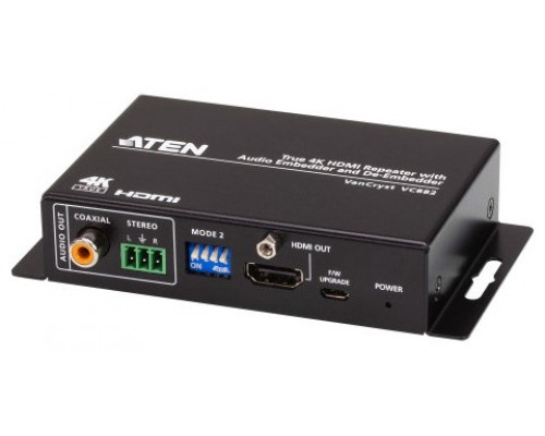 ATEN Repetidor HDMI True 4K con incrustador y desincrustador de audio (Espera 4 dias)