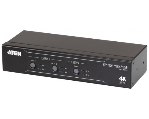 ATEN Switch de matriz HDMI 4K real 2 x 2 con desincrustador de audio (Espera 4 dias)