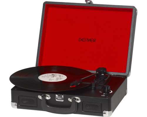 TOCADISCOS DENVER USB CON SOFTWARE DE GRABACION PARA PC NEGRO