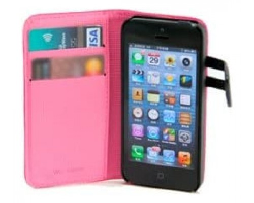 FUNDA WAZZABEE PARA IPHONE 5 POLIPIEL, MARCO INTERIOR PLASTICO, CIERRE MAGNETICO, ROSA (WB-M30WP-PK) (Espera 4 dias)