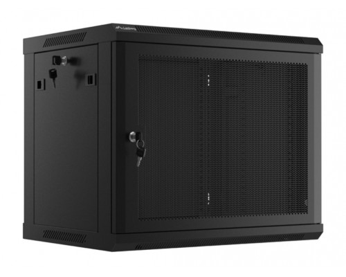ARMARIO LANBERG 9U 600X450 CON PUERTA PERFORADA RACK 19 H-60 KG NEGRO FLAT PACK
