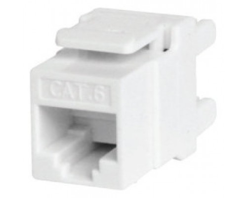 WP UTP CAT. 6 KEYSTONE JACK, DUAL IDC TYPE, 180 DEGREE, WHITE COLOR WITH DUST COVER (Espera 4 dias)