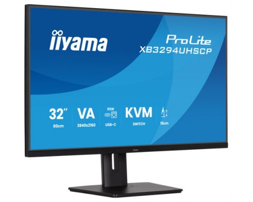 MONITOR IIYAMA, 32 PULGADAS, VA 4K BASE USB-C (95W), CONMUTADOR KVM, PUERTO LAN, COMPATIBILIDAD PIP/PBP (Espera 4 dias)
